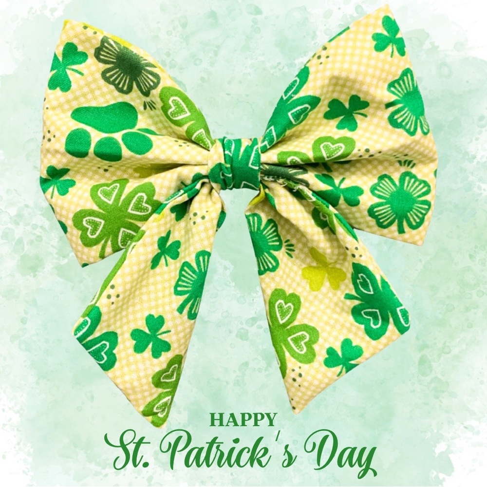 St. Patrick’s Day Dog Bow.